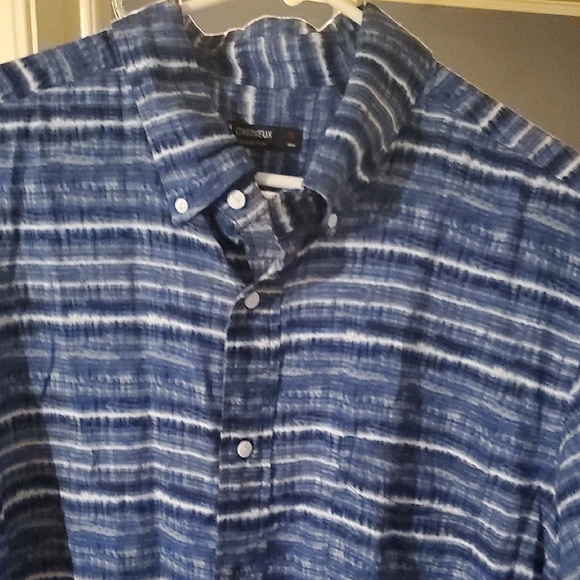 4/$20 Blue Striped Men's Shirt - Picture 5 of 6